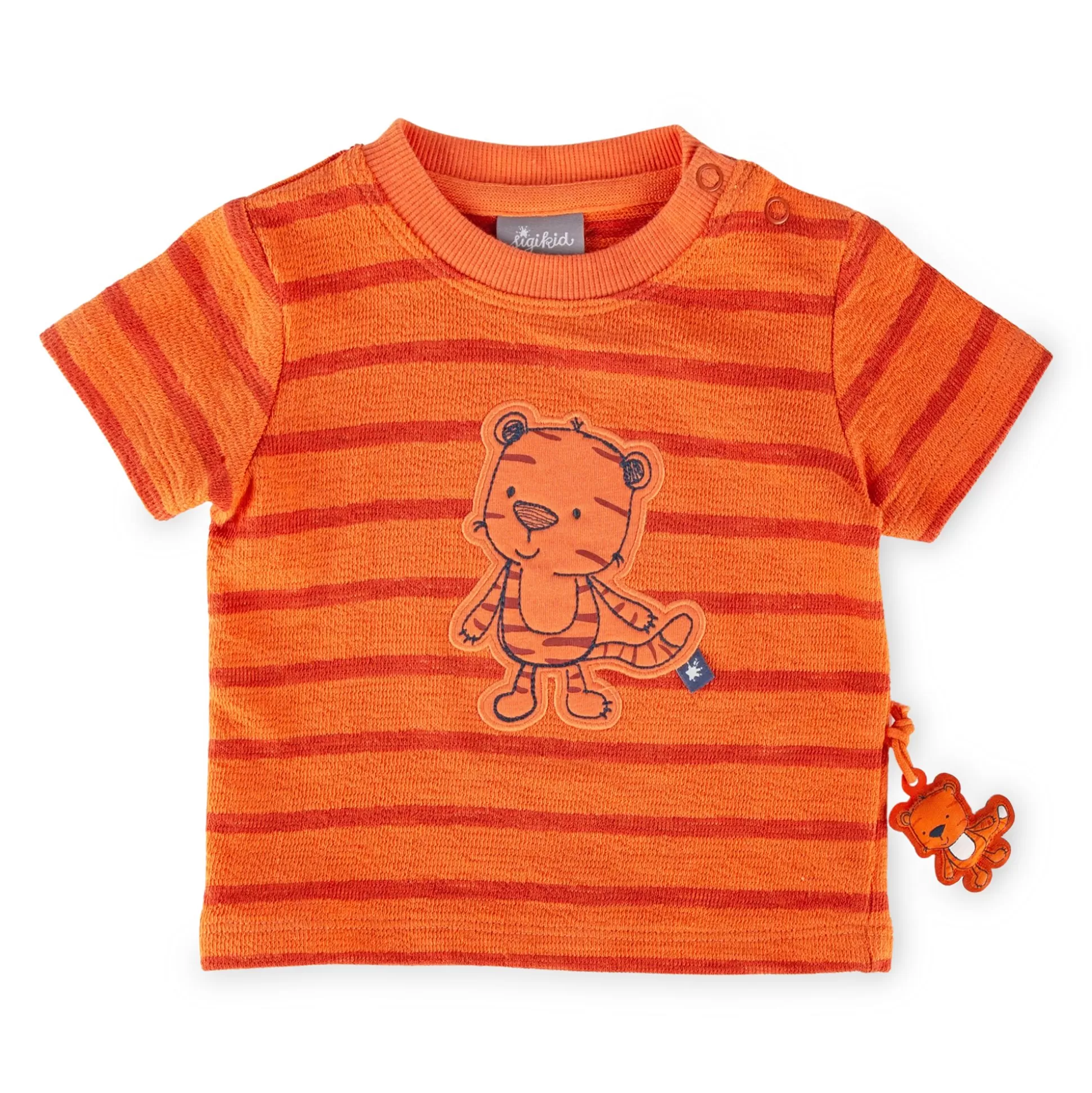 Bebe Sigikid Baby Ringel T-Shirt Mit Tiger Motiv, Orange-Rot