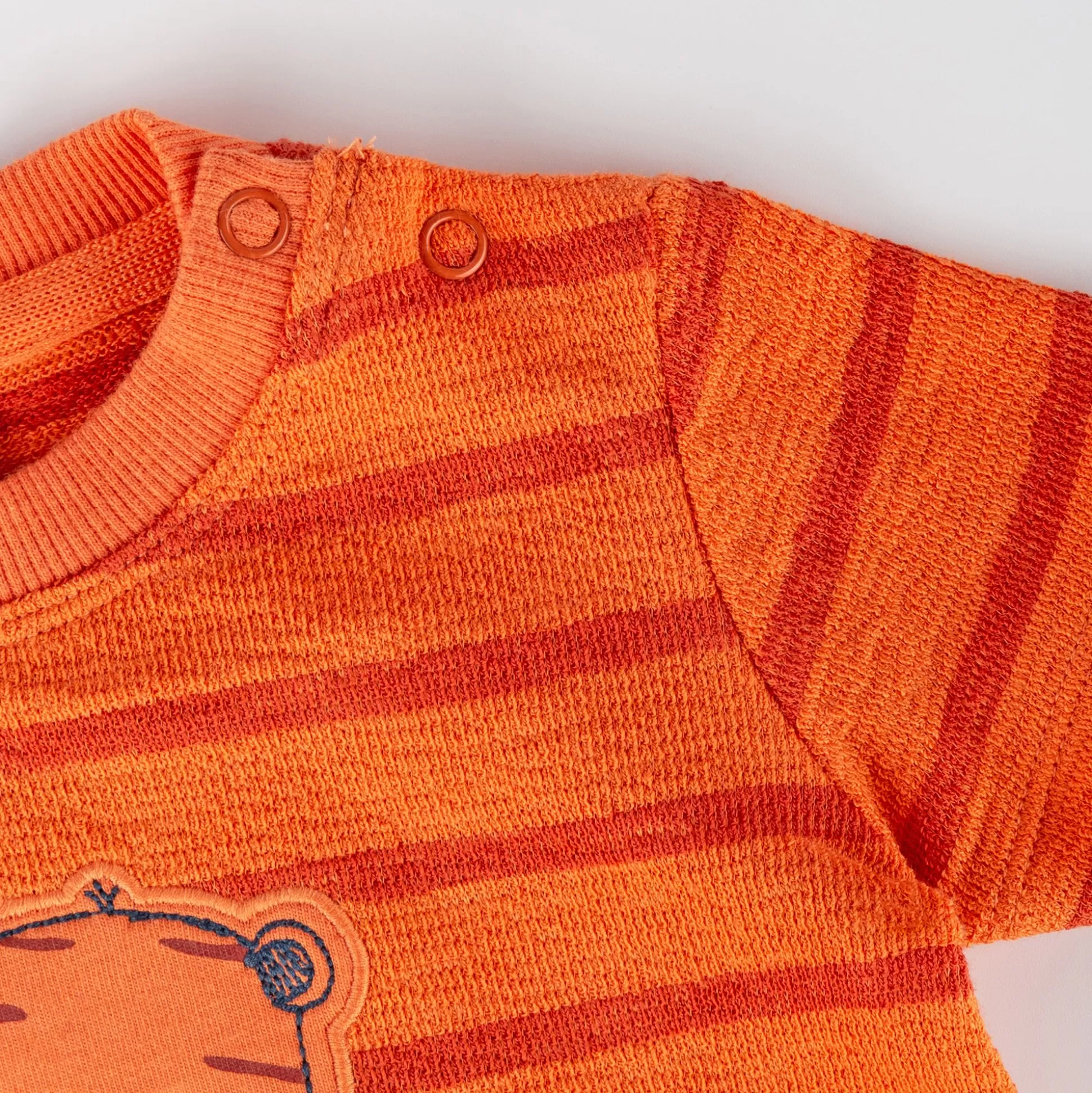 Bebe Sigikid Baby Ringel T-Shirt Mit Tiger Motiv, Orange-Rot