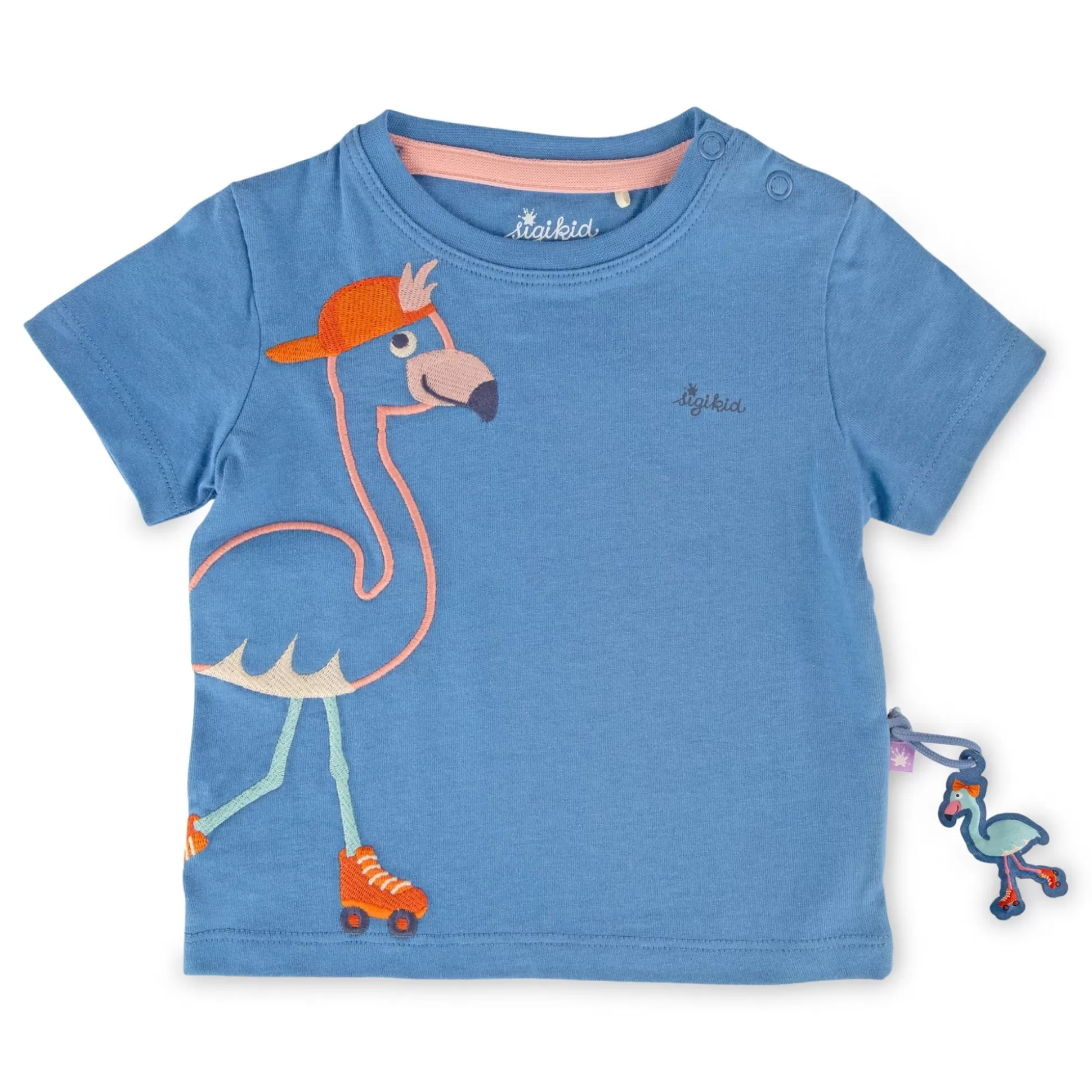 Bebe Sigikid Blaues Baby T-Shirt Mit Wild Flamingo Motiv