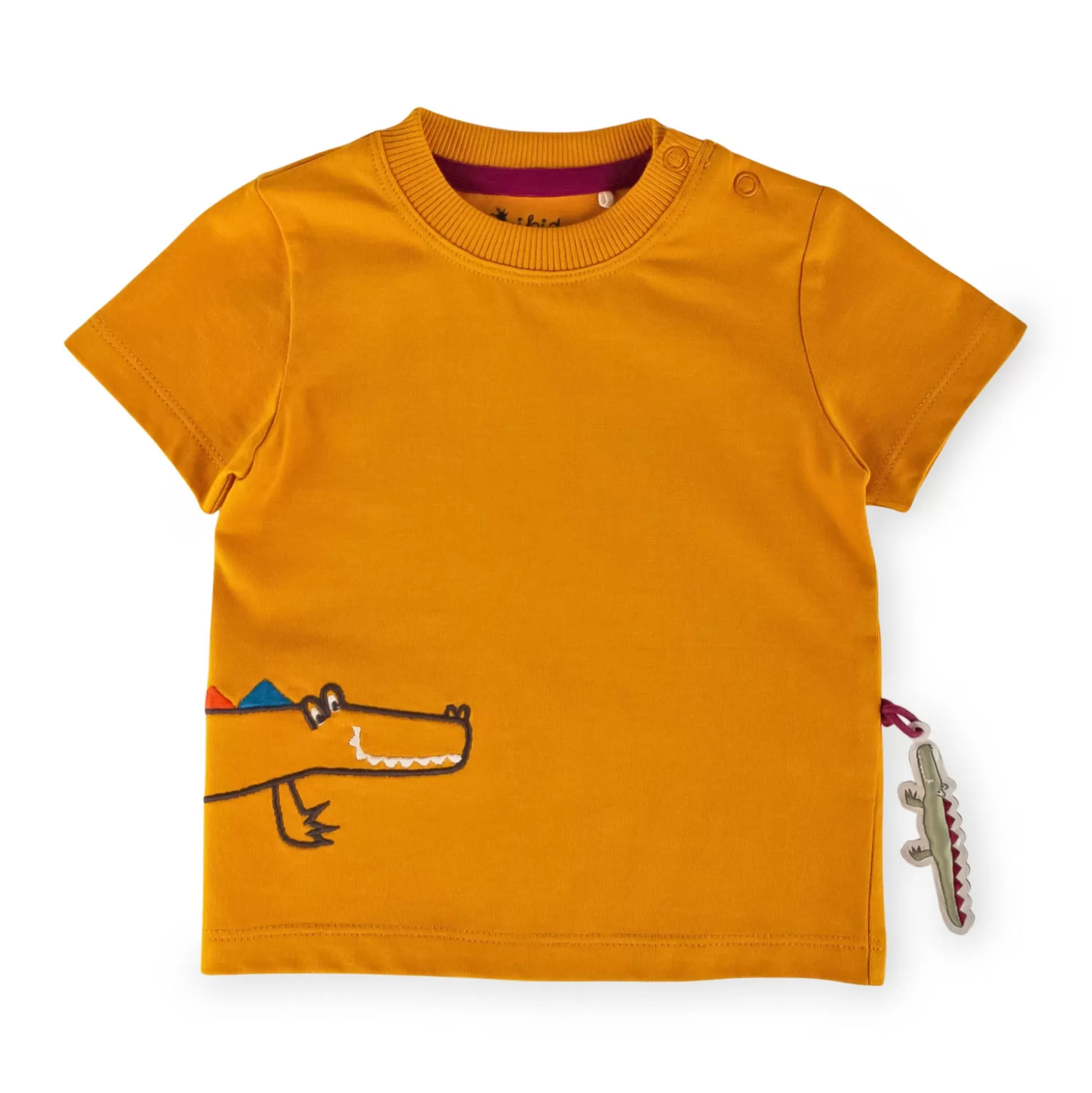 Bebe Sigikid Gelbes Baby T-Shirt Mit Krokodil Motiv