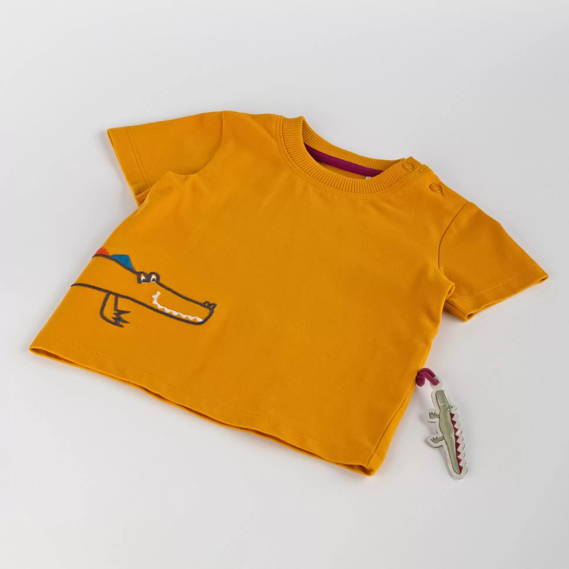 Bebe Sigikid Gelbes Baby T-Shirt Mit Krokodil Motiv