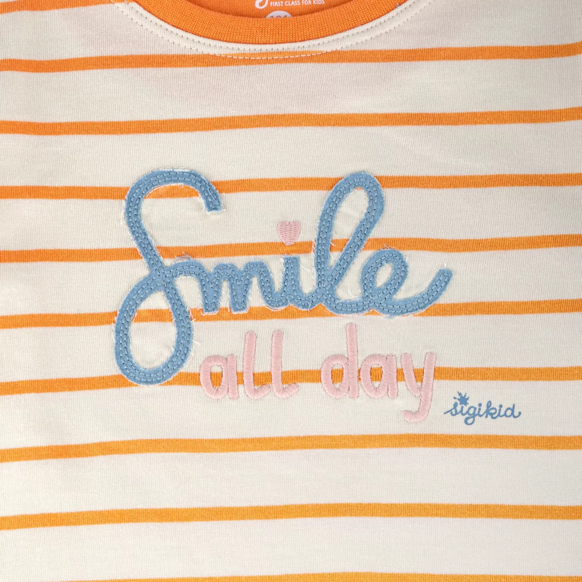 Bebe Sigikid Kinder Ringel Langarmshirt, Orange-Weis