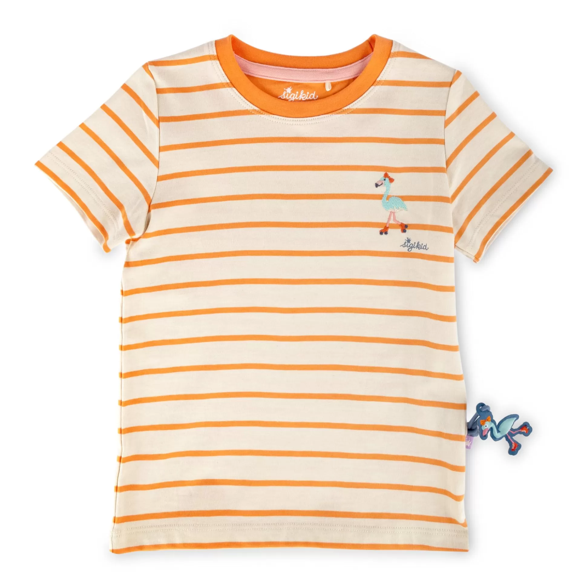 Bebe Sigikid Kinder Ringel T-Shirt Flamingo, Orange-Weis