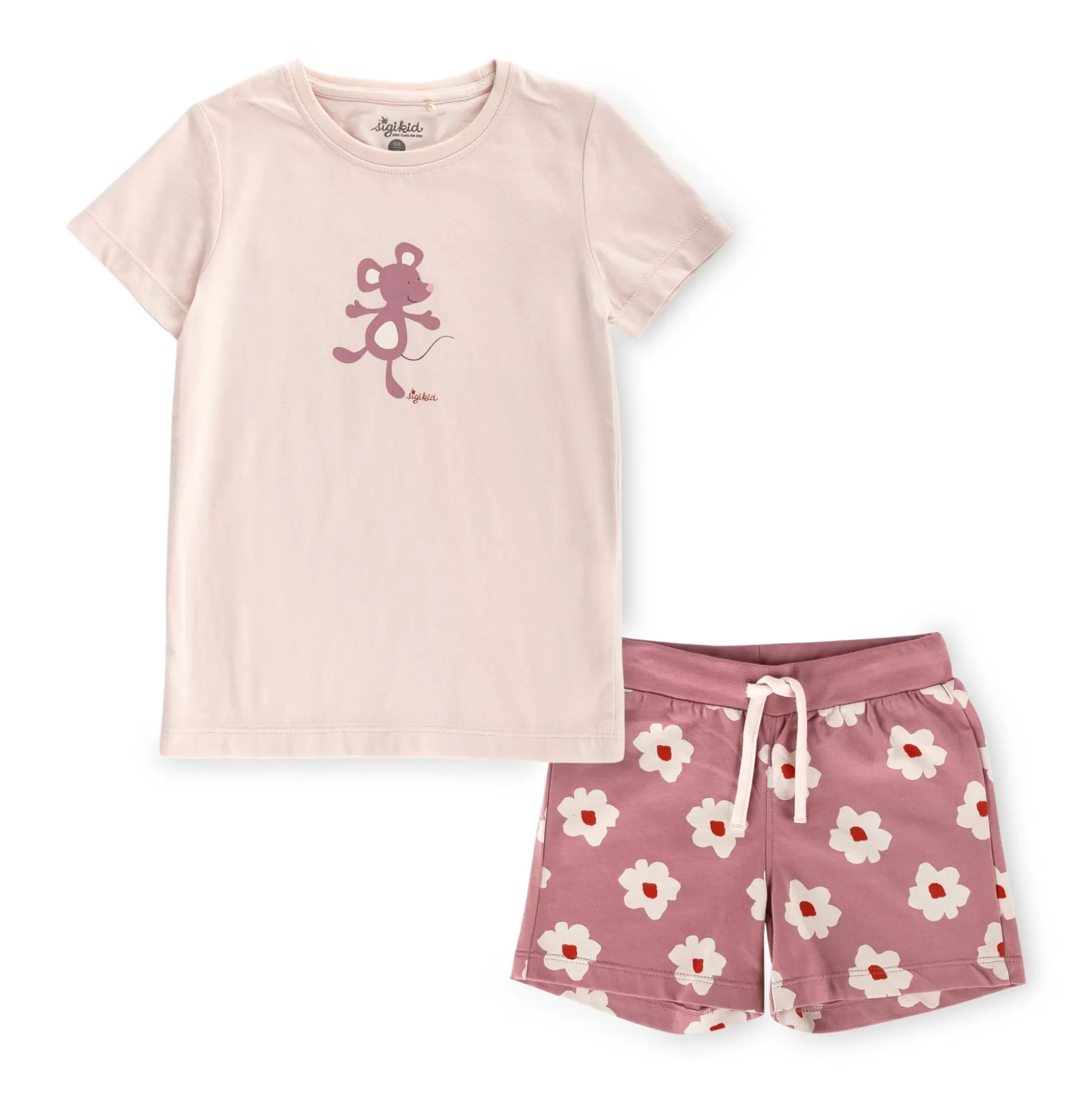 Bebe Sigikid Kinder Shorty Pyjama Maus, Rosa