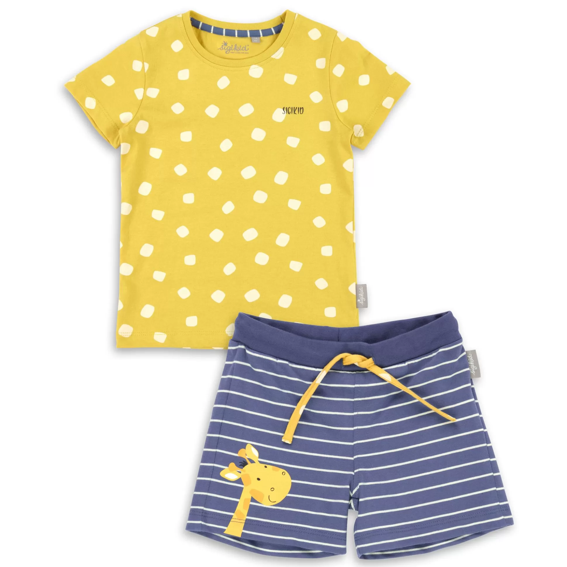 Bebe Sigikid Kurzer Kinder Sommer Schlafanzug Giraffe, Gelb-Blau