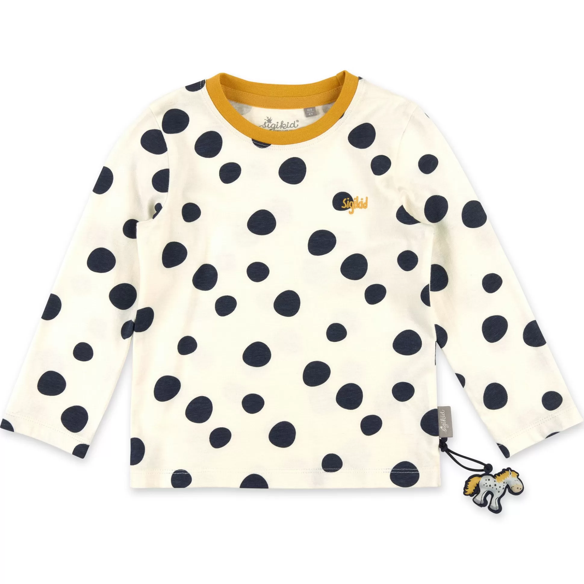 Bebe Sigikid Weises Kinder Langarmshirt Mit Dunkelblauen Punkten