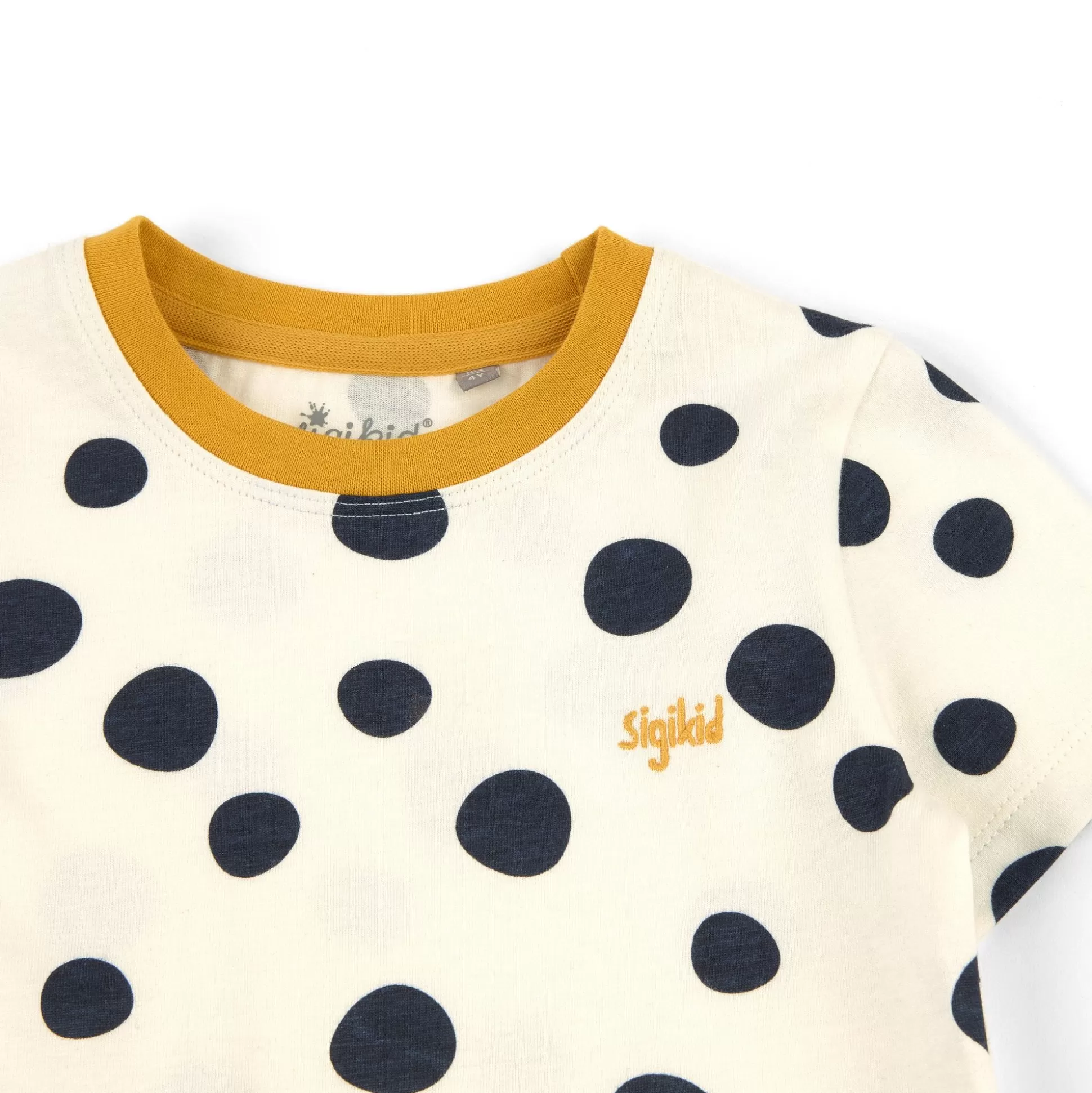 Bebe Sigikid Weises Kinder T-Shirt Mit Dunkelblauen Punkten